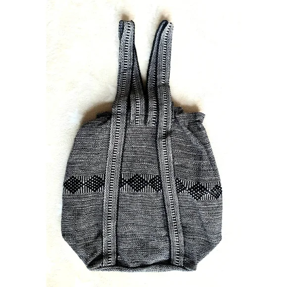 Handmade Backpack black and white - Picture 2 of 6